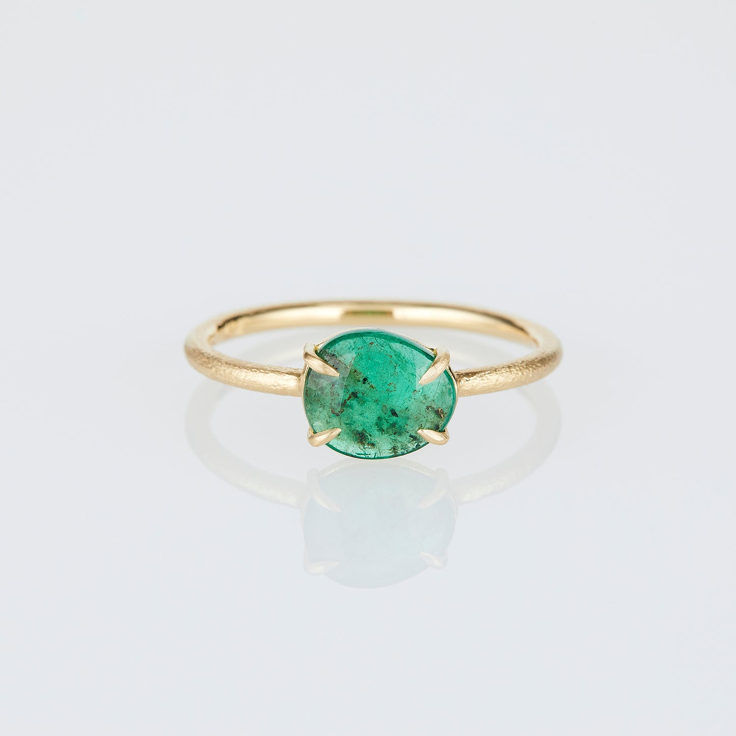 1.08 Carat One-of-a-Kind Emerald Slice Ring