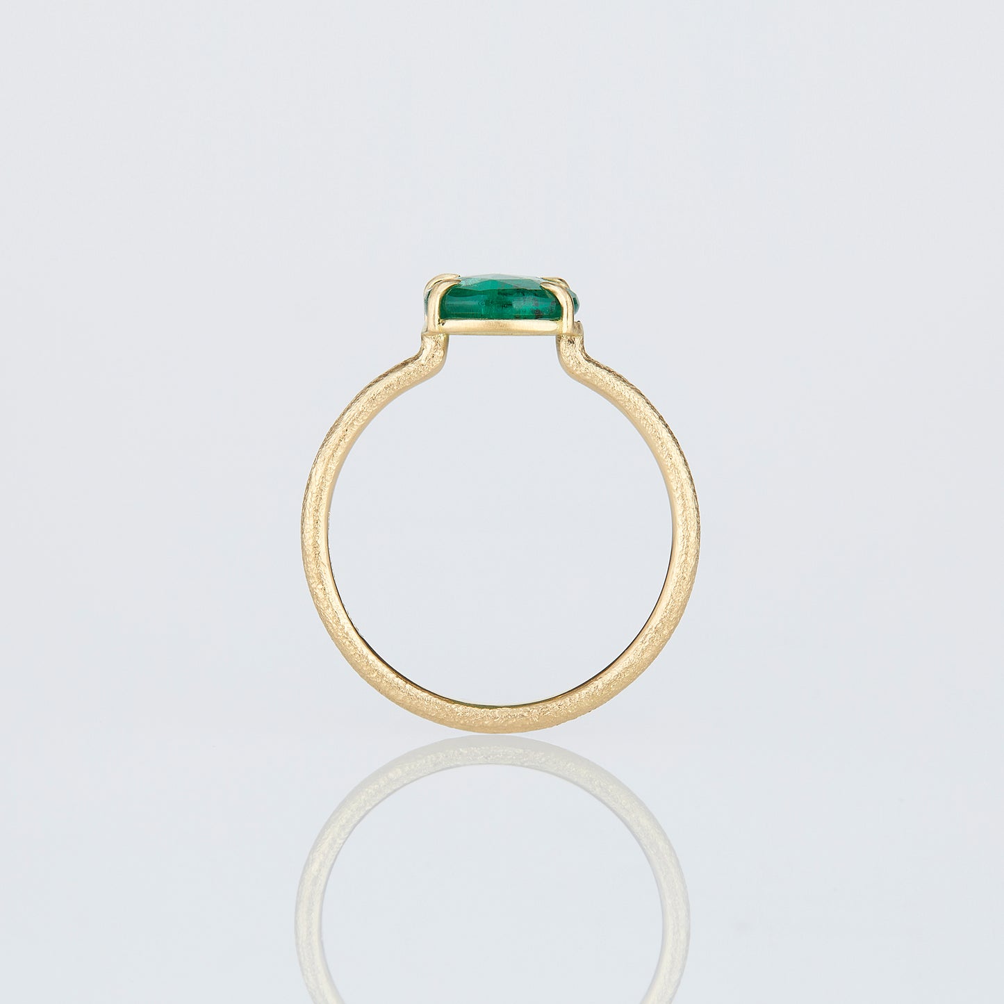 1.08 Carat One-of-a-Kind Emerald Slice Ring