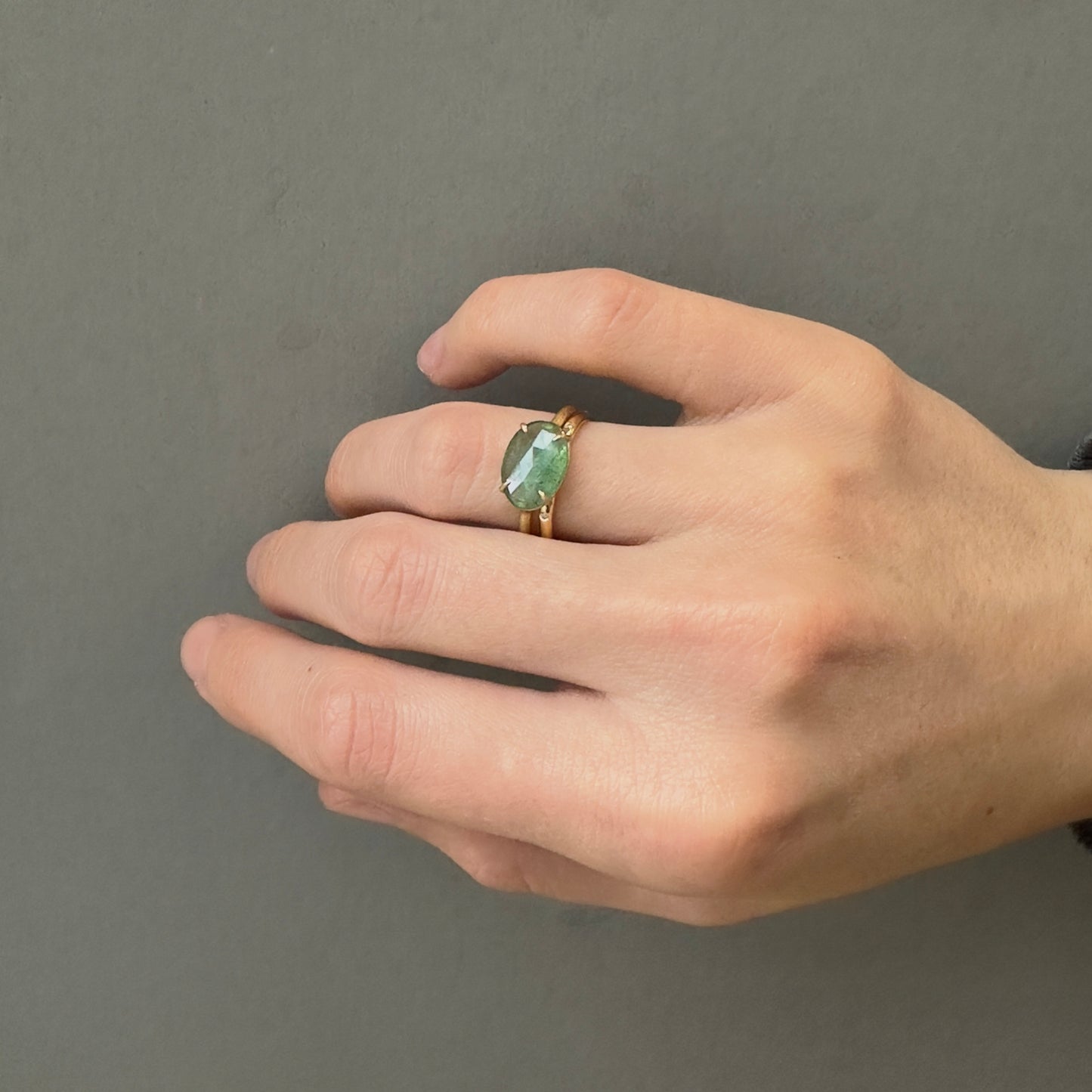 1.63Carat One-of-a-Kind Emerald Slice Ring