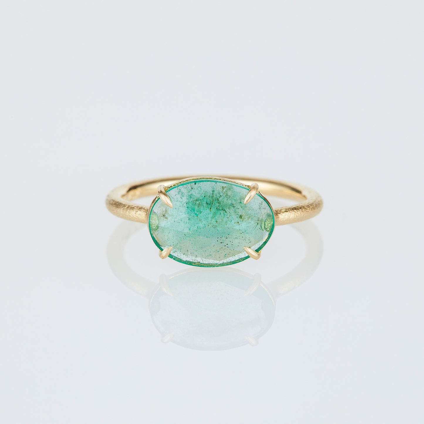 1.63Carat One-of-a-Kind Emerald Slice Ring