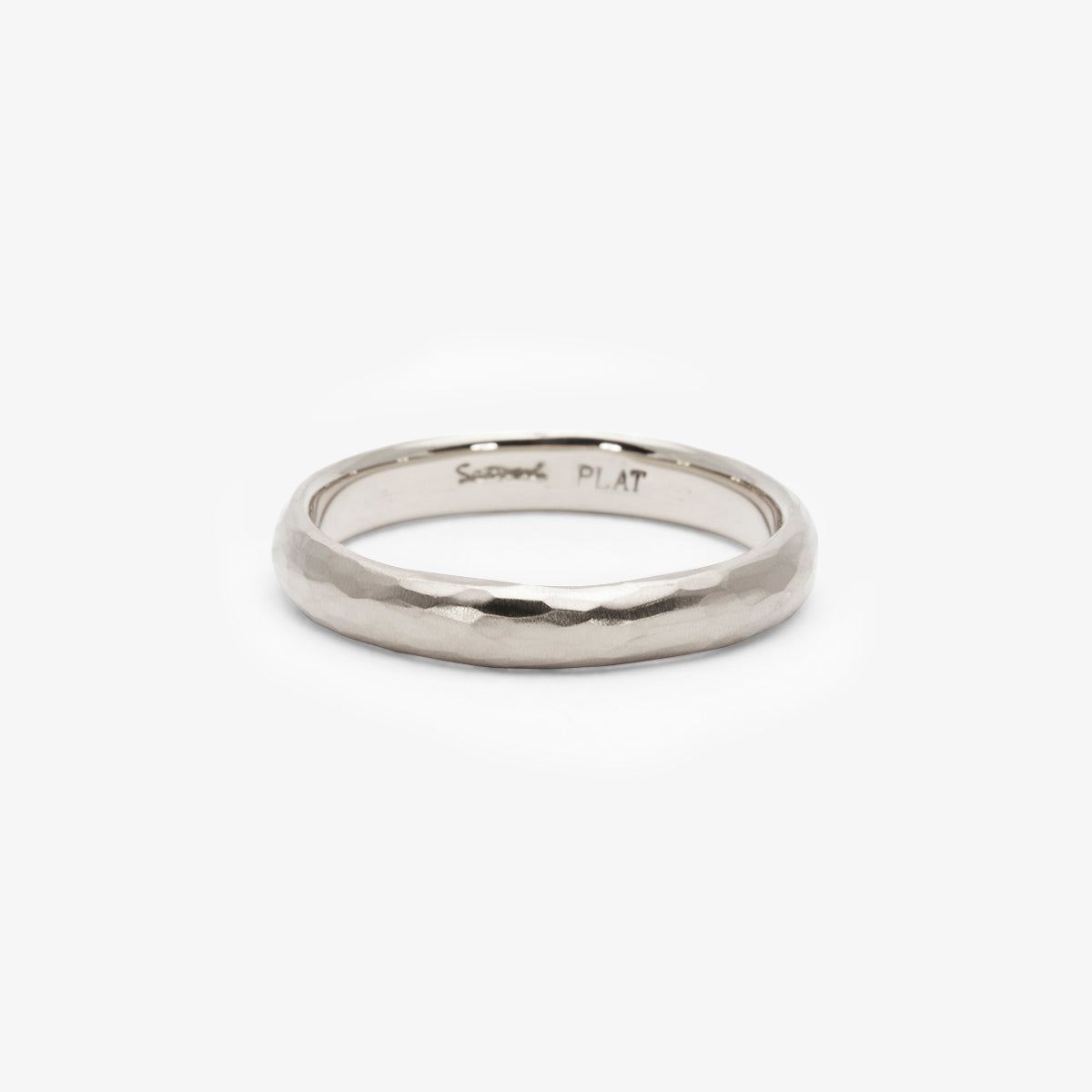 3.5mm Half Round Hammered Band