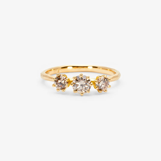 Triple Brown Diamond Blooming Ring