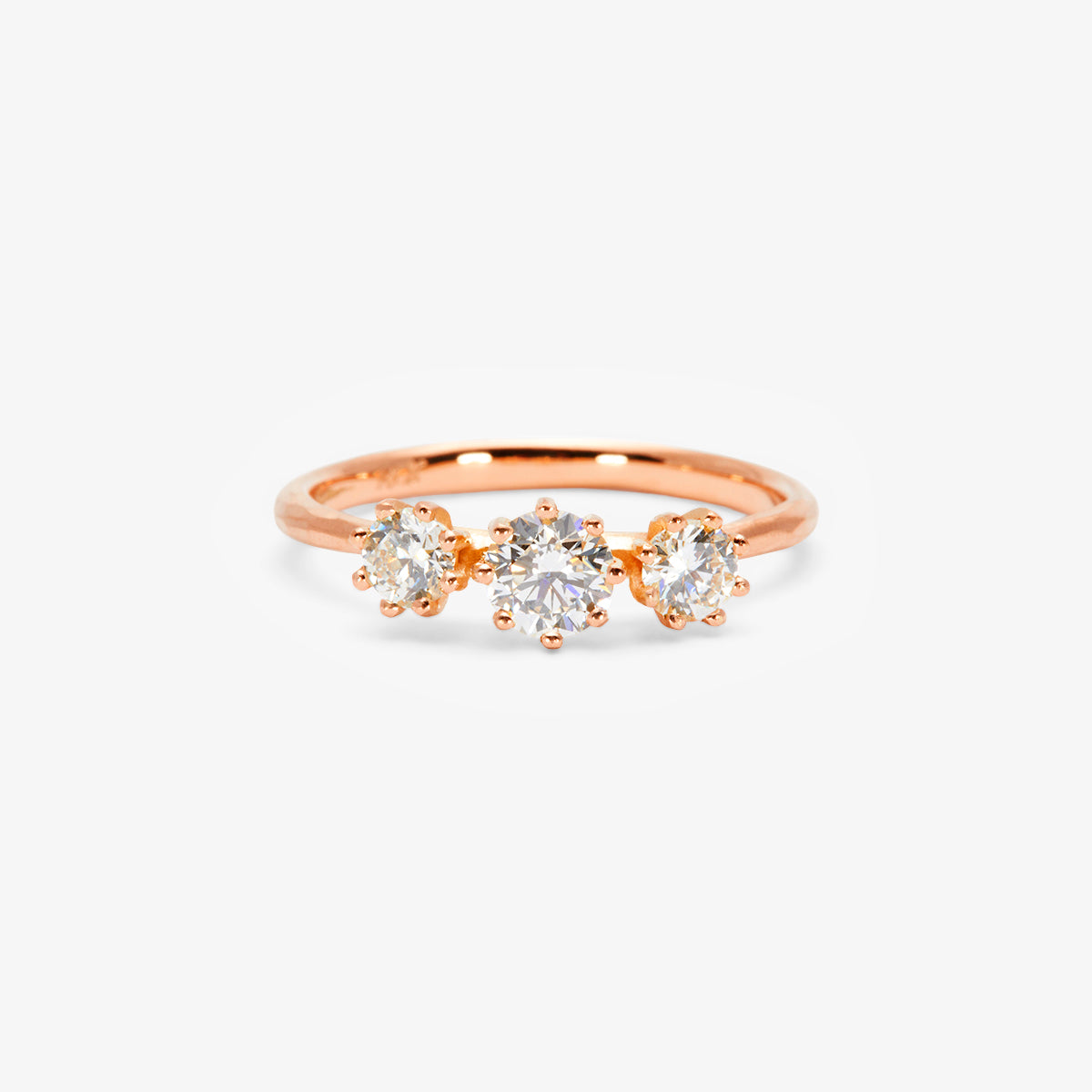 Triple White Diamond Blooming Ring