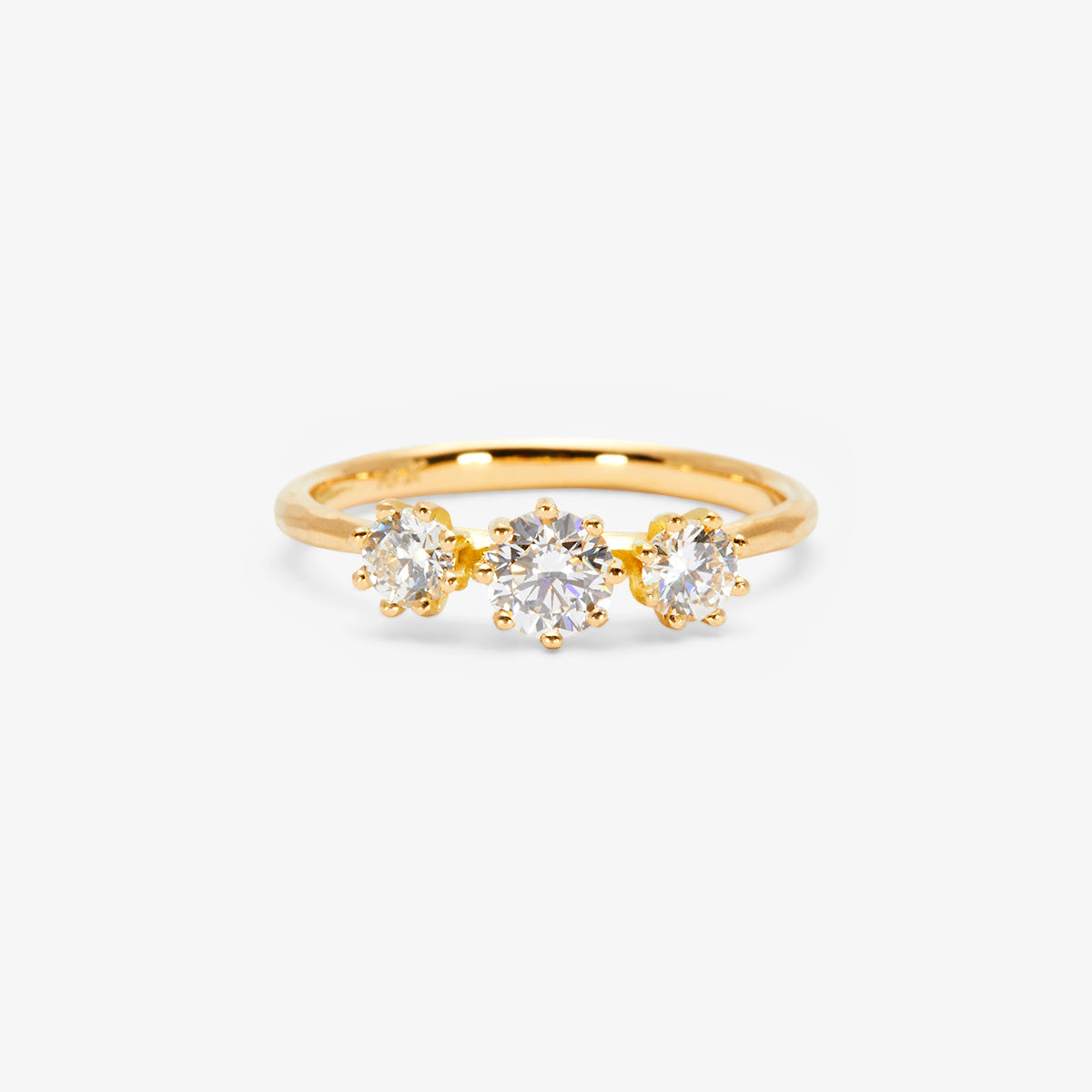 Triple White Diamond Blooming Ring