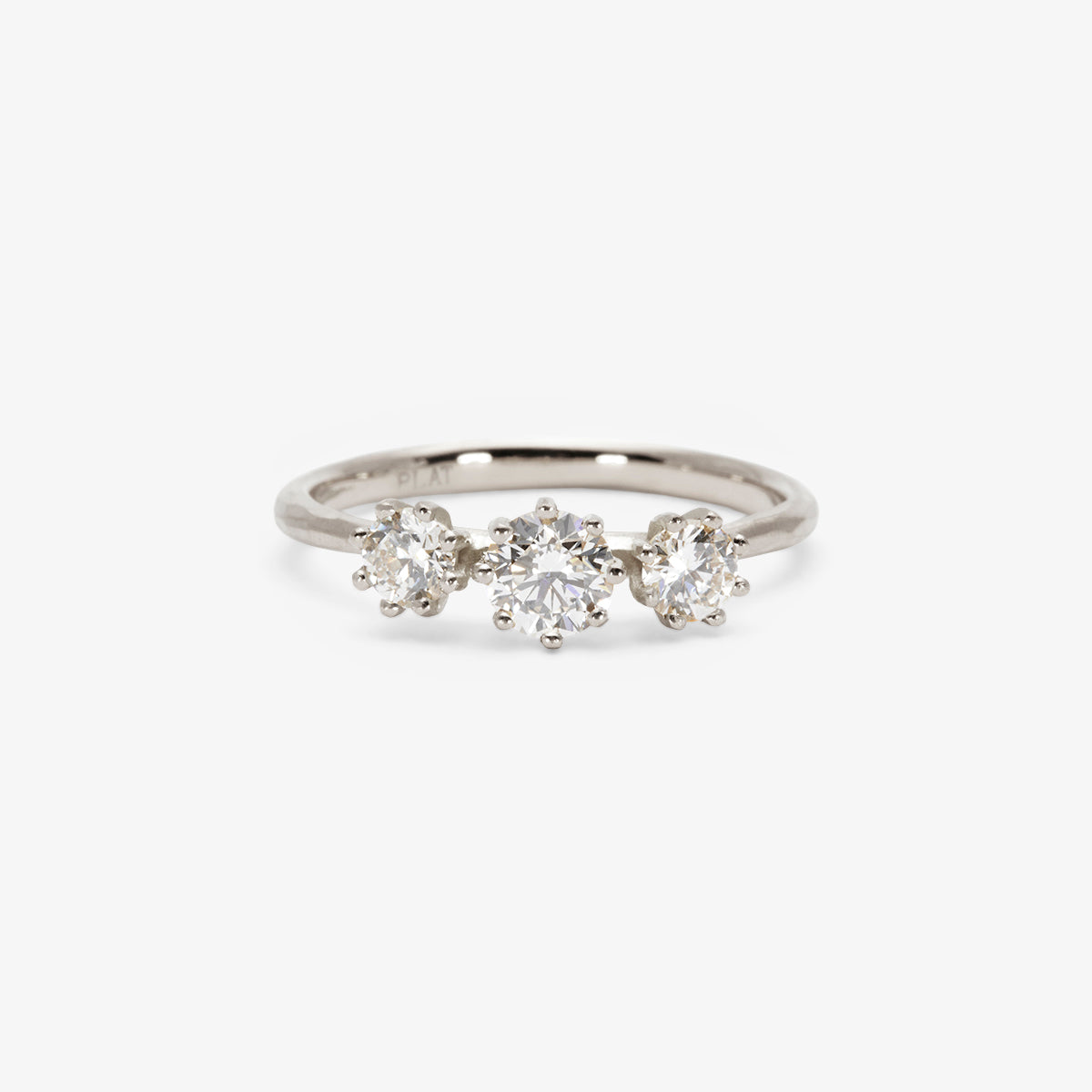 Triple White Diamond Blooming Ring