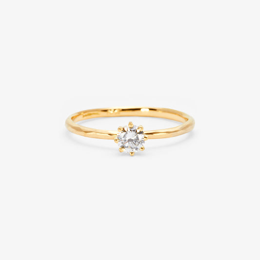 4mm White Diamond Blooming Ring