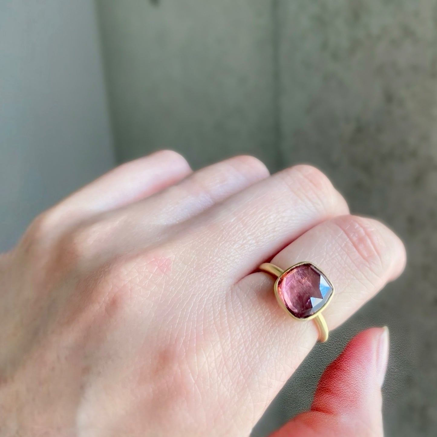 2.66 Carat One-of-a-Kind Rose Cut Pink Tourmaline Ring