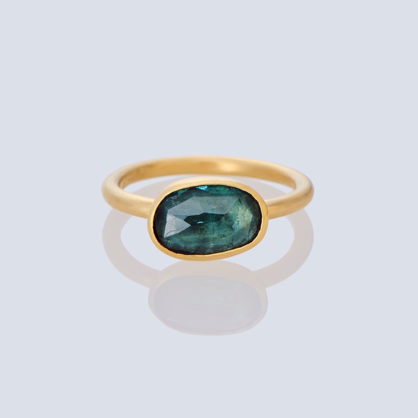 1.24 Carat One-of-a-Kind  Teal Tourmaline Ring