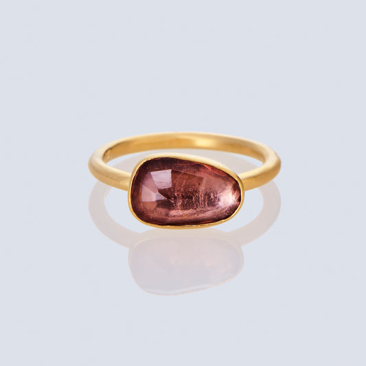 1.89 Carat One-of-a-Kind  Peach Pink Tourmaline Ring