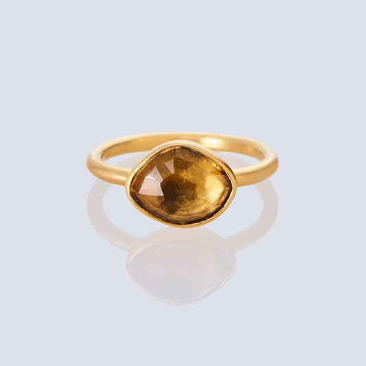 2.36 Carat One-of-a-Kind  Honey Yellow Tourmaline Ring