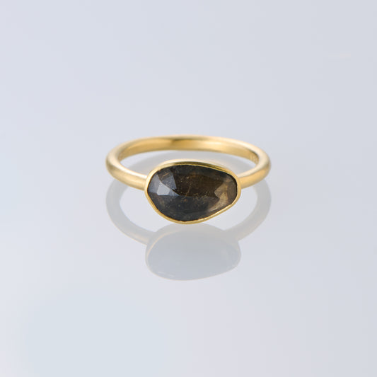 1.53 Carat One-of-a-Kind Rose Cut Brown Tourmaline Ring