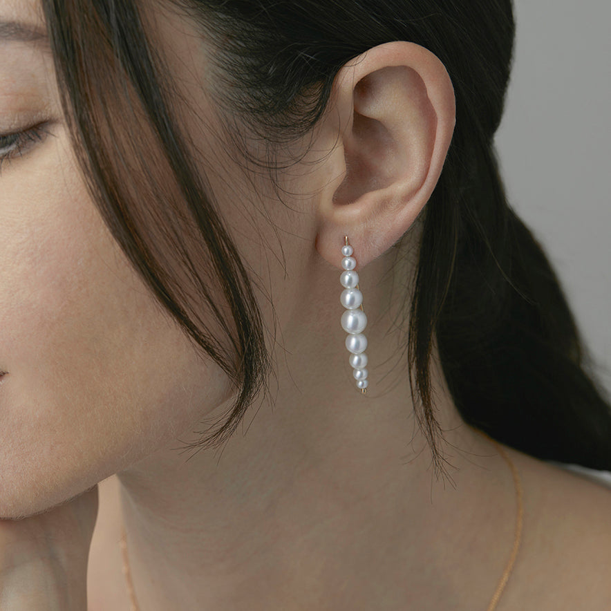 Cascading White Pearl Drop Earrings