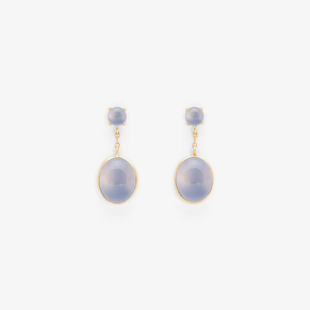 Blue Chalcedony Glacé Earring