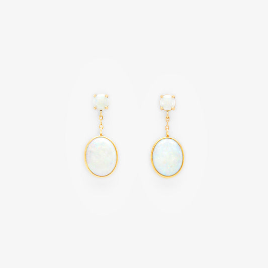 Australian White Opal Glacé Earring