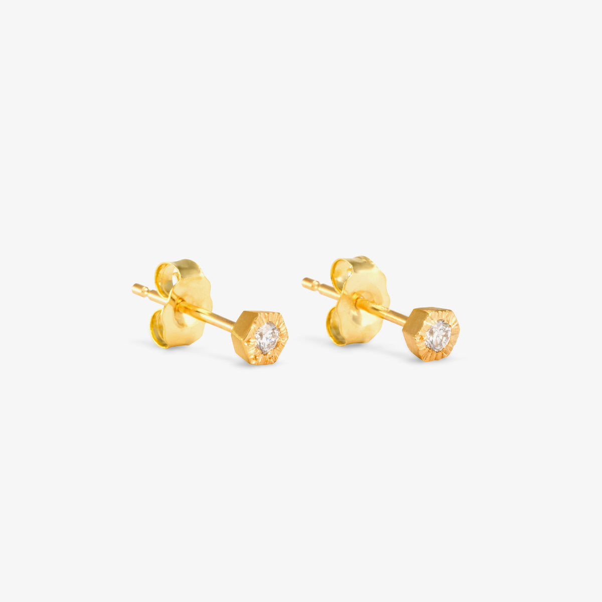 Baby White Diamond Hexagon Studs – Satomi Kawakita Tokyo