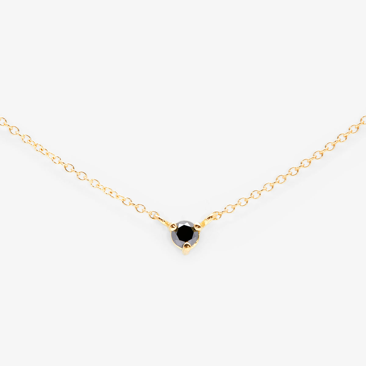 3mm Black Diamond Birthstone Necklace