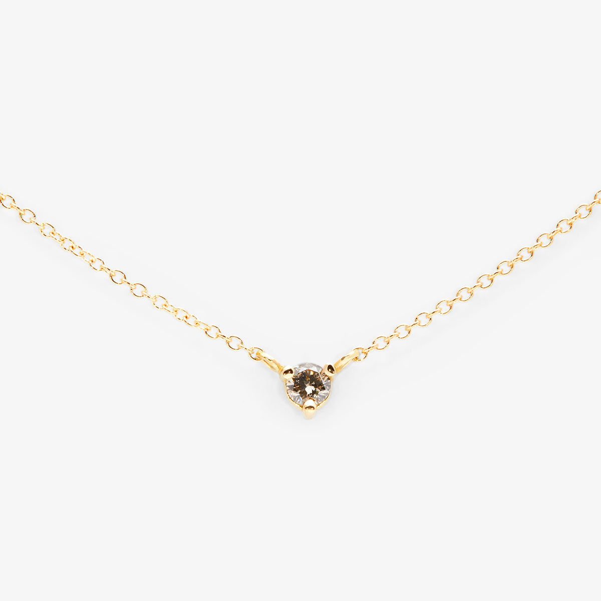 3mm Brown Diamond Birthstone Necklace