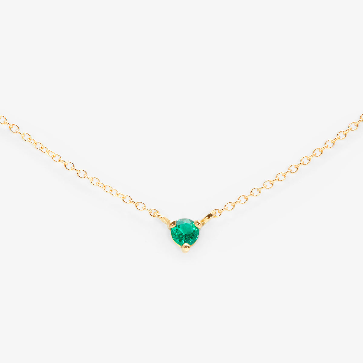 3mm Emerald Birthstone Necklace