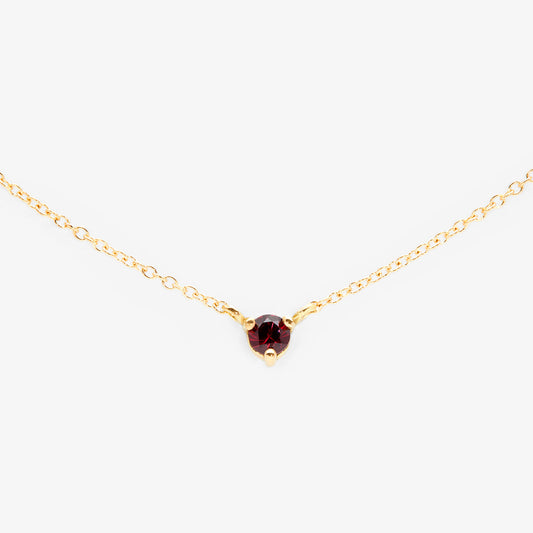 3mm Garnet Birthstone Necklace