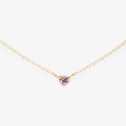 3mm Pink Sapphire Birthstone Necklace