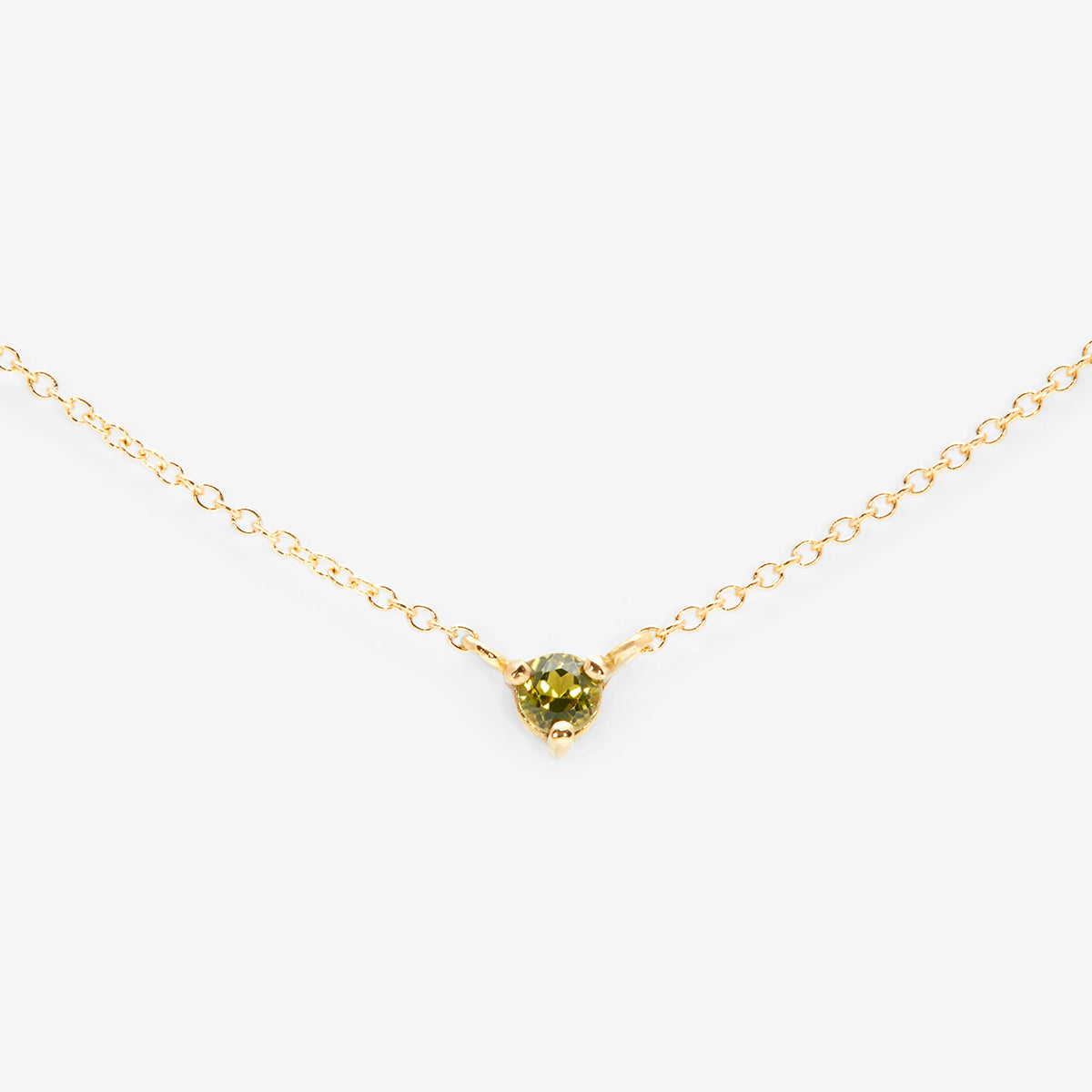 3mm Peridot Birthstone Necklace
