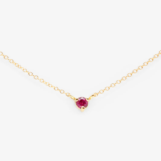 3mm Ruby Birthstone Necklace