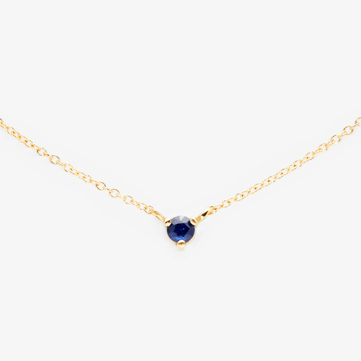 3mm Blue Sapphire Birthstone Necklace