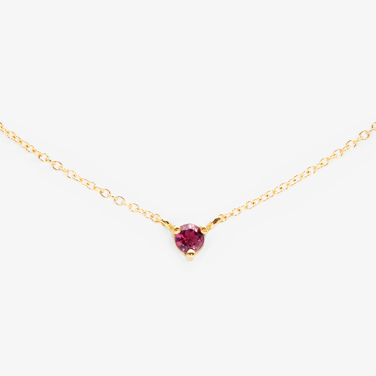 3mm Pink Tourmaline Birthstone Necklace