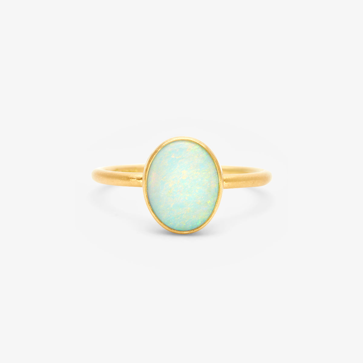 Australian White Opal Glacé Ring