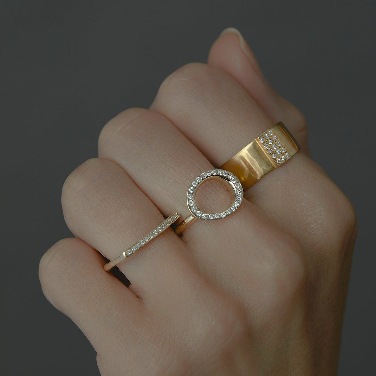 White Diamond Arch Ring