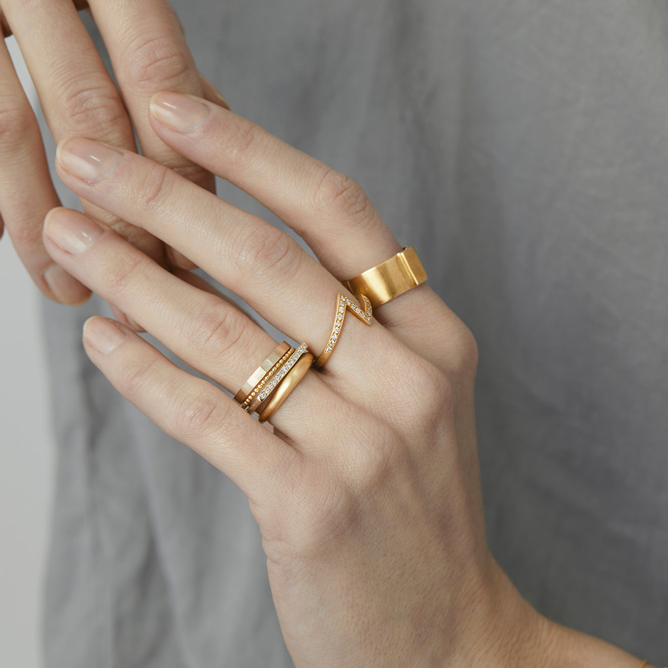 White Diamond Arch Ring